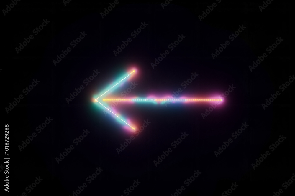 colorful arrow made of glowing light beams, pointing right at the center on a black background he arrow forms an elegant and dynamic shape with a sense of motion and speed colorful arrow made of glowing light beams, pointing right at the center on a black background he arrow forms an elegant and dynamic shape with a sense of motion and speed