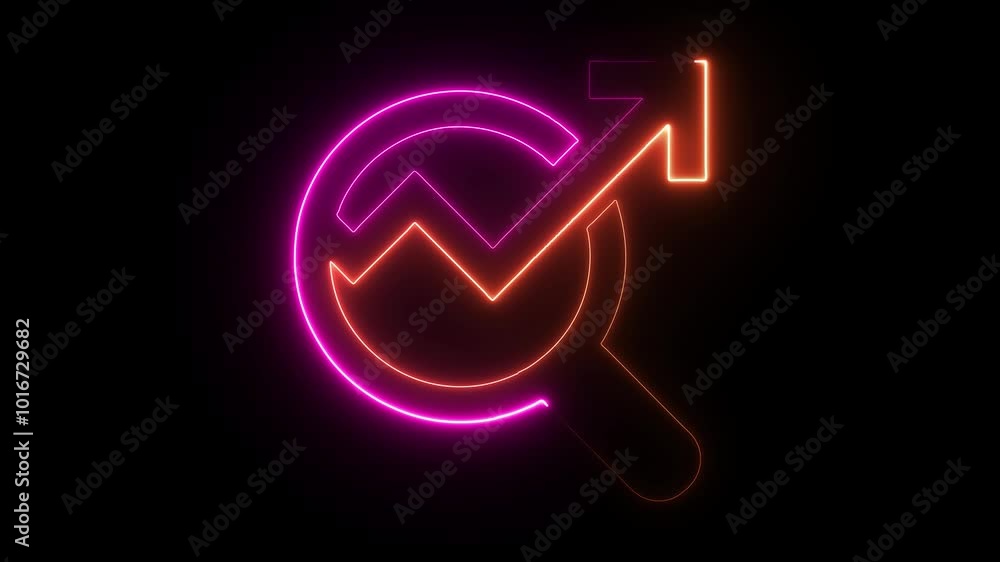 Abstract a neon color arrow icon issolated on black background Abstract a neon color arrow icon issolated on black background