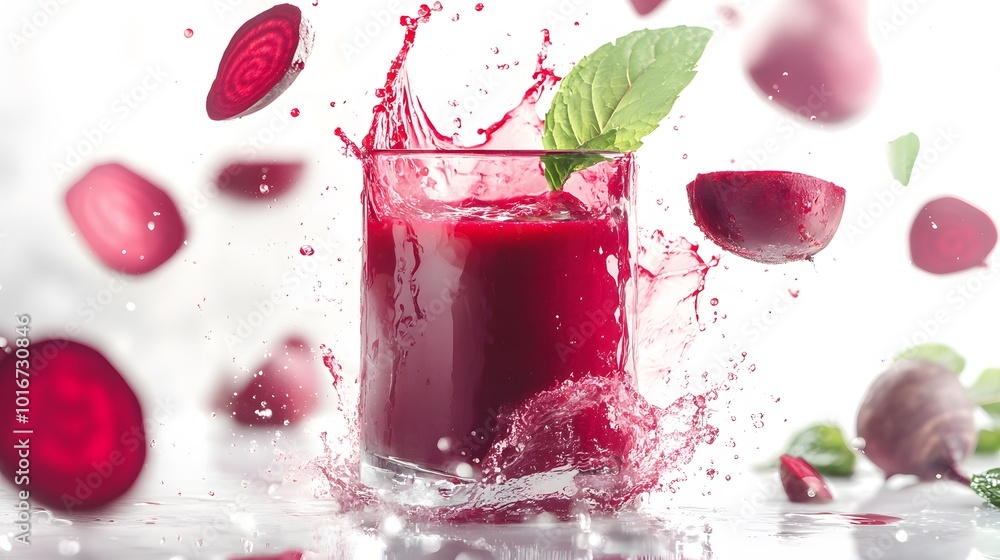 Beetroot Juice Splash with Fresh Mint Beetroot Juice Splash with Fresh Mint