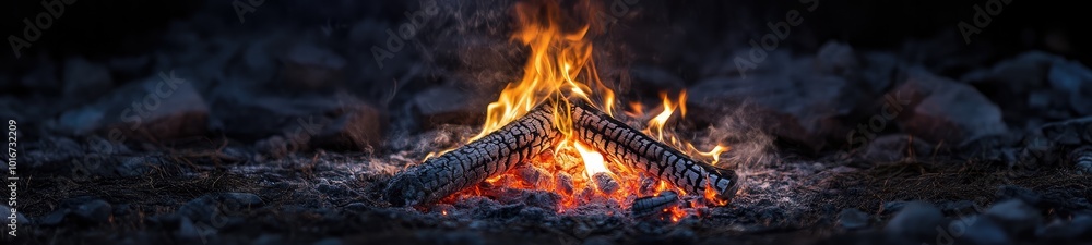 Fire Flames on a Dark Background Fire Flames on a Dark Background