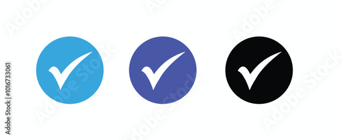 Check marks in simple flat design. Vector illustration