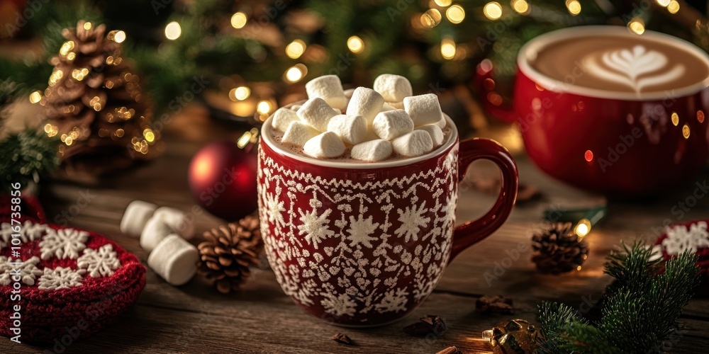Cup of hot chocolate with marshmallows coffee mug medication. Cup of hot chocolate with marshmallows coffee mug medication.