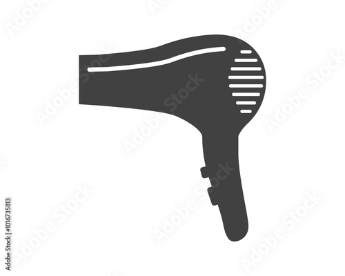 Hair dryer Line Icon vector fashion hairdryer of hairdresser to blow-dry and electric hair-dryer blower illustration. Barber styling appliance. Silhouette hair dryer black color.