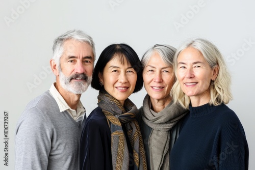 Portrait of a group of senior asian people smiling at the camera