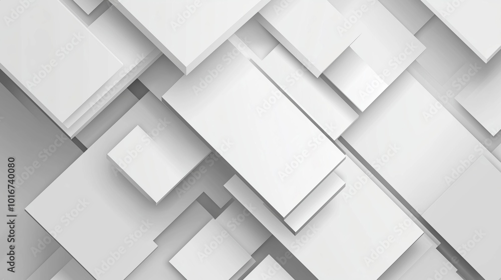 Abstract White Rectangles at Angled Positions Abstract White Rectangles at Angled Positions