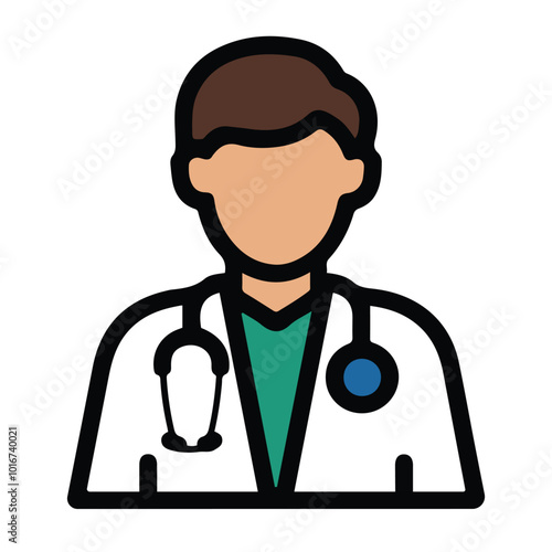 male doctor icon line vector design