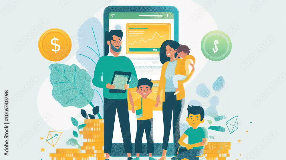 A visual of a family managing their personal banking through a secure digital platform, ensuring financial security and growth. A visual of a family managing their personal banking through a secure digital platform, ensuring financial security and growth.