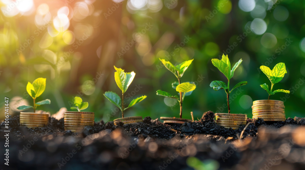 A visual of a green investment portfolio growing over time, with a focus on reducing carbon footprints and supporting clean energy initiatives. A visual of a green investment portfolio growing over time, with a focus on reducing carbon footprints and supporting clean energy initiatives.