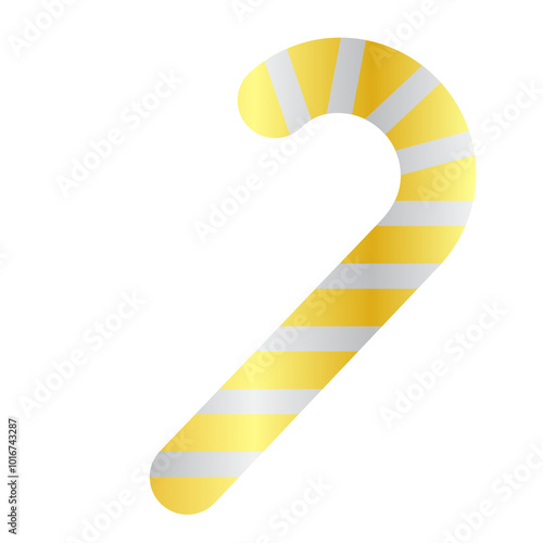 Gold and Silver Candy Cane Christmas Element