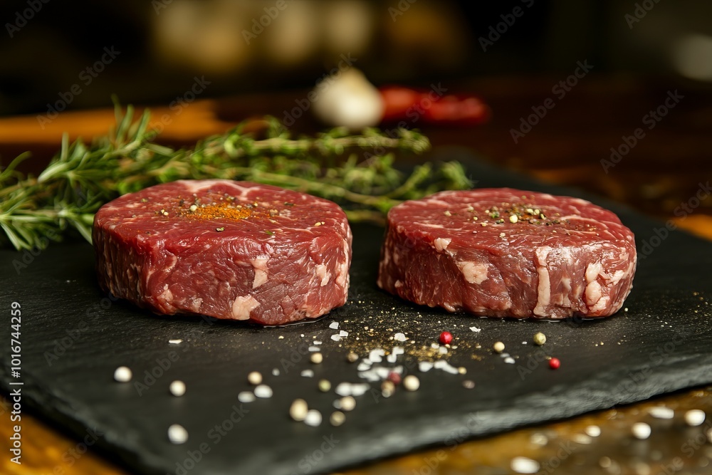 Premium Raw Beef Steaks Ready for Grilling. AI generated illustration Premium Raw Beef Steaks Ready for Grilling. AI generated illustration