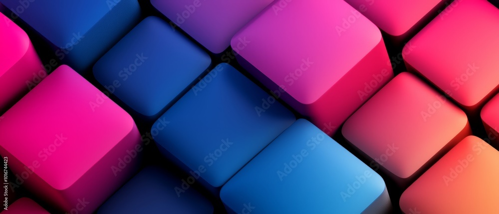 colorful cubes atop and below, hues include red, blue, pink , purple, and black colorful cubes atop and below, hues include red, blue, pink , purple, and black