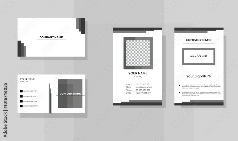 Brand Identity, Business Card and ID Card Clean Design Brand Identity, Business Card and ID Card Clean Design
