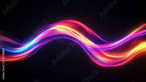 Neon wave glowing brightly like a techno energy pulse, creating a dynamic visual.