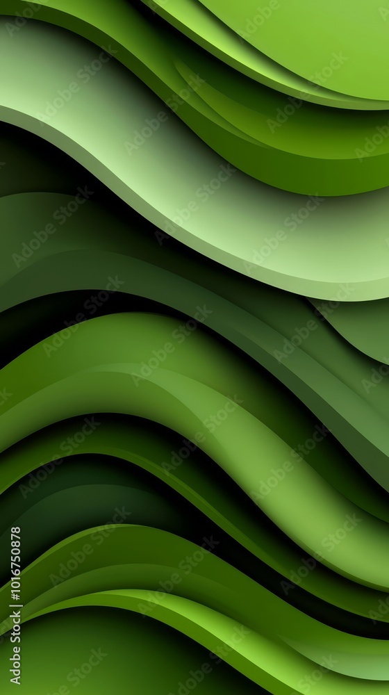 Fototapeta premium A cell phone with a green wave design at the back, contrasting a white front