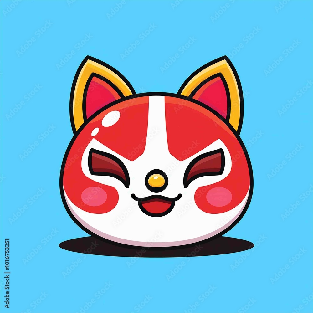 Cute Kitsune Mask Cartoon Vector Cute Kitsune Mask Cartoon Vector