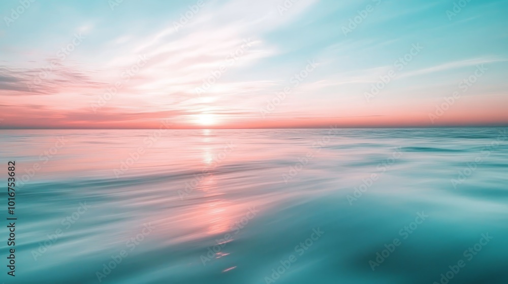 Fototapeta premium Serene Sunset Over Calm Ocean Waters