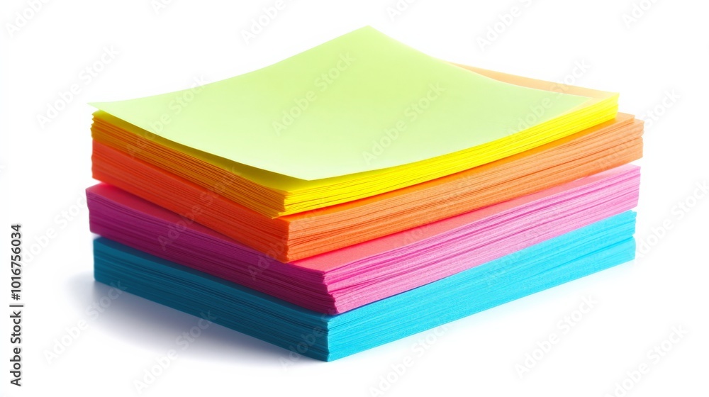 Stack of colorful sticky notes in vibrant shades of yellow, green, orange, pink, and blue. Perfect for office and educational use. Stack of colorful sticky notes in vibrant shades of yellow, green, orange, pink, and blue. Perfect for office and educational use.