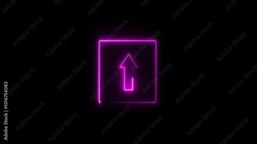 Neon Exit Icon Animation. Neon Exit Icon Animation.