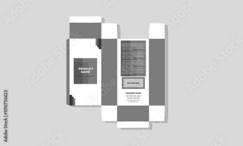 Black, White and Grey with White Background Clean Package Design