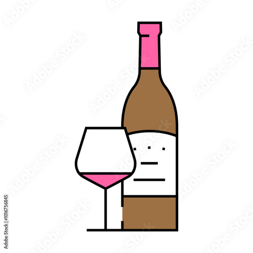 merlot red wine line icon vector. merlot red wine sign. isolated symbol illustration