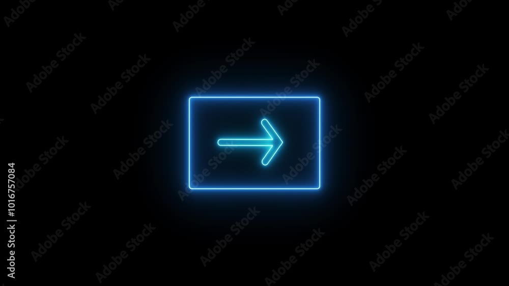 Neon Exit Icon Animation. Neon Exit Icon Animation.