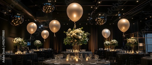 Wallpaper Mural Monochromatic air balloons arranged in sleek Torontodigital.ca