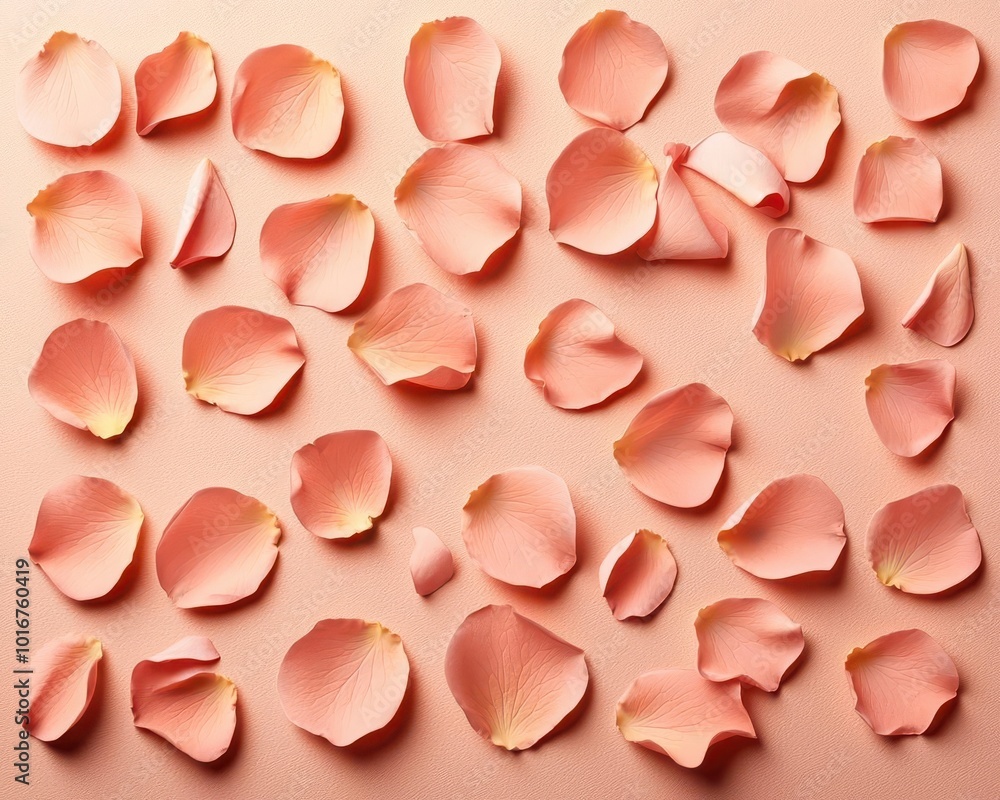 Minimalist rose petals drawn in soft pastel shades, seamless pattern, elegant floral art Minimalist rose petals drawn in soft pastel shades, seamless pattern, elegant floral art