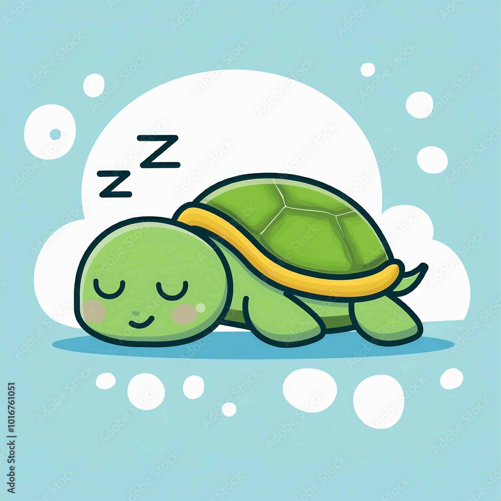 Cute Turtle Sleeping Cartoon Vector Cute Turtle Sleeping Cartoon Vector