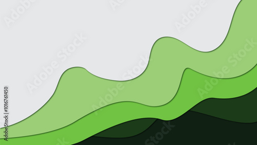 Multi layers green,Abstract paper cut art background design