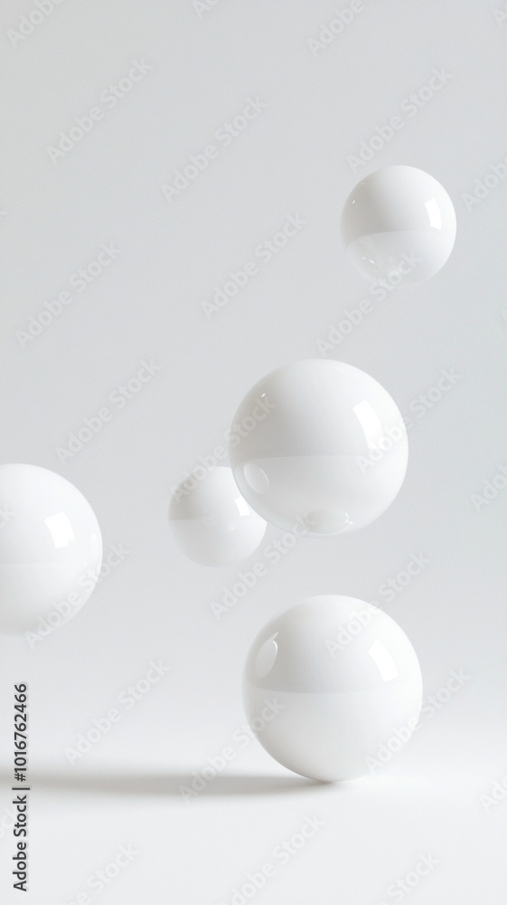 Floating 3D spheres create serene and minimalistic atmosphere against neutral background, evoking sense of calm and simplicity. Vertical 4K smartphone wallpaper Floating 3D spheres create serene and minimalistic atmosphere against neutral background, evoking sense of calm and simplicity. Vertical 4K smartphone wallpaper