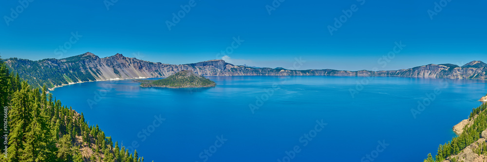 Panorama of Crater Lake at Crater Lake National Park Panorama of Crater Lake at Crater Lake National Park