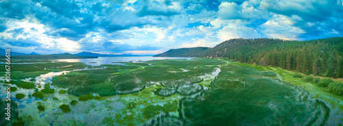 Фотография Panorama of Klamath Lake from Eagle Ridge County Park, Oregon.