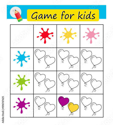 Coloring page. Educational game for kids. Illustration for children education.