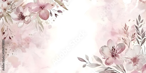 A soft, pastel floral background featuring delicate flowers and leaves, perfect for invitations or creative designs.