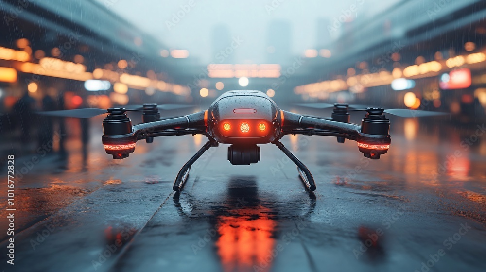 Drones Assisting Passengers at an Airport Terminal Drones Assisting Passengers at an Airport Terminal