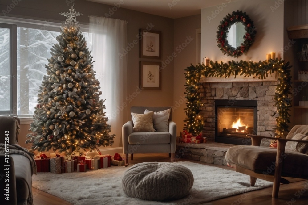 Fototapeta premium merry christmas decoration background