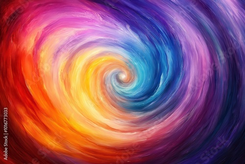 Abstract Swirling Color Vortex Painting