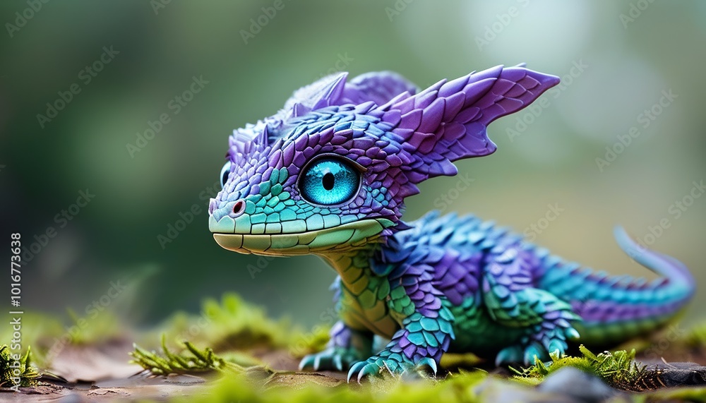 Image of a cute and funny dragon cub Image of a cute and funny dragon cub