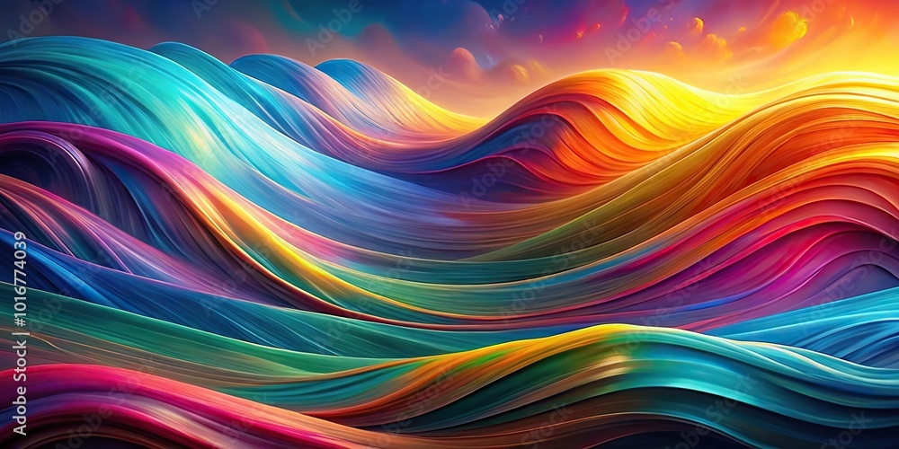 Abstract colorful waves flowing dynamically in an artistic background Abstract colorful waves flowing dynamically in an artistic background
