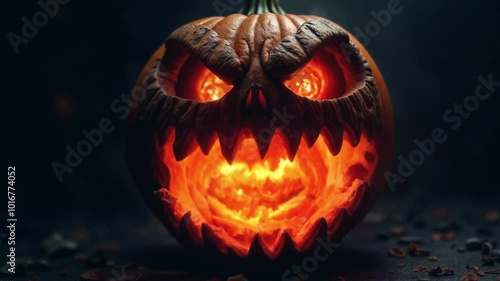 Screaming Halloween Pumpkin Scary Creepy Spooky Trick or Treat Horror