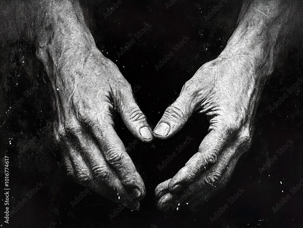 Black and White Drawing of Hands - Fine Art Sketch Black and White Drawing of Hands - Fine Art Sketch