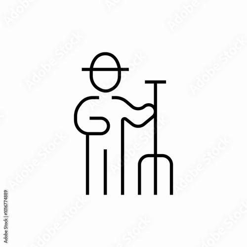 farmer construction worker icon sign vector