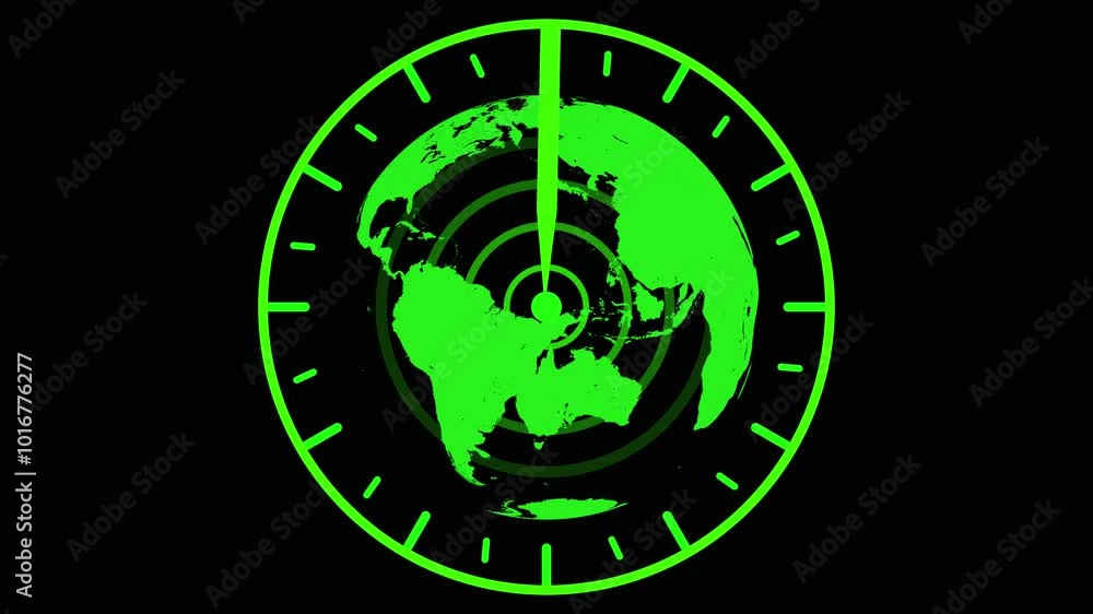 Animation of Radar scanning and recording .global data processing and technology concept animation .green color Radar scanning on a black background. Animation of Radar scanning and recording .global data processing and technology concept animation .green color Radar scanning on a black background.