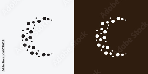 Moon logo design template. Crescent moon logo.