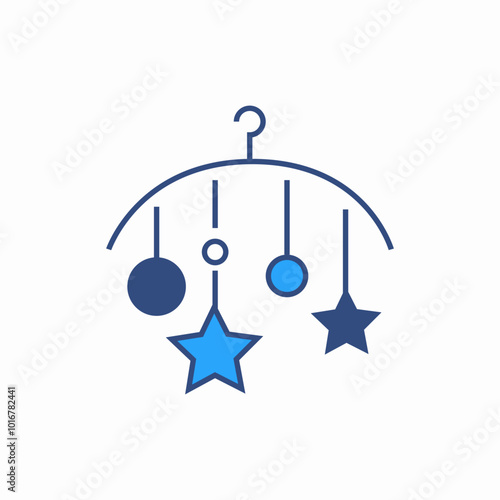 baby musical crib icon sign vector