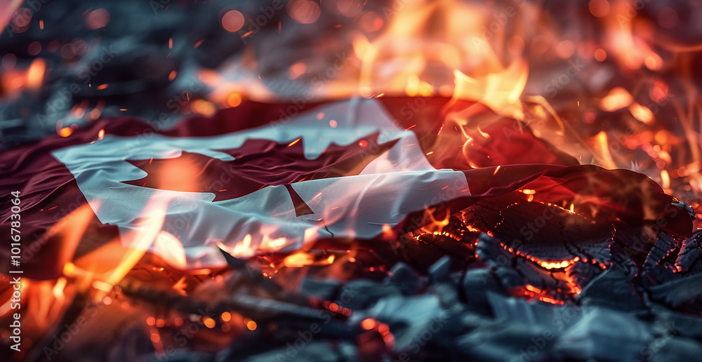 A Nation in Turmoil: The Burning Flag of Canada A Nation in Turmoil: The Burning Flag of Canada