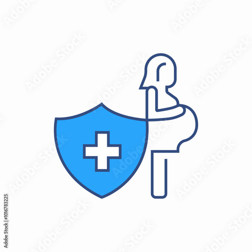 pregnant woman safety icon sign vector