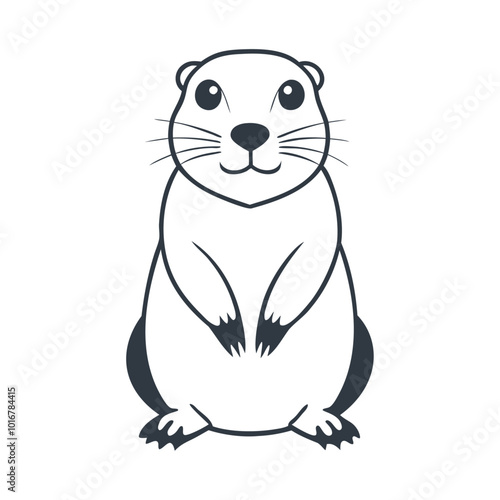 A black outline prairie dog silhouette vector icon design