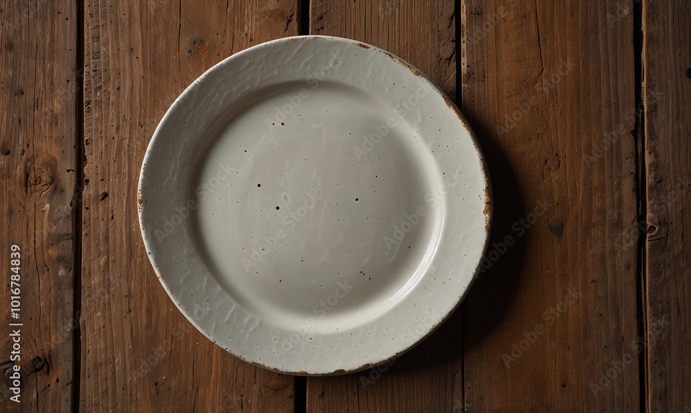 Rustic Ceramic Plate on Wooden Table Background for Food Photography Rustic Ceramic Plate on Wooden Table Background for Food Photography
