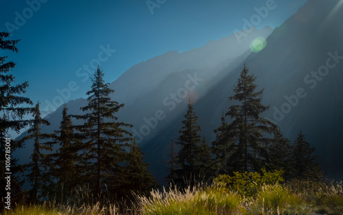 Sunset in the mountains of Switzerland